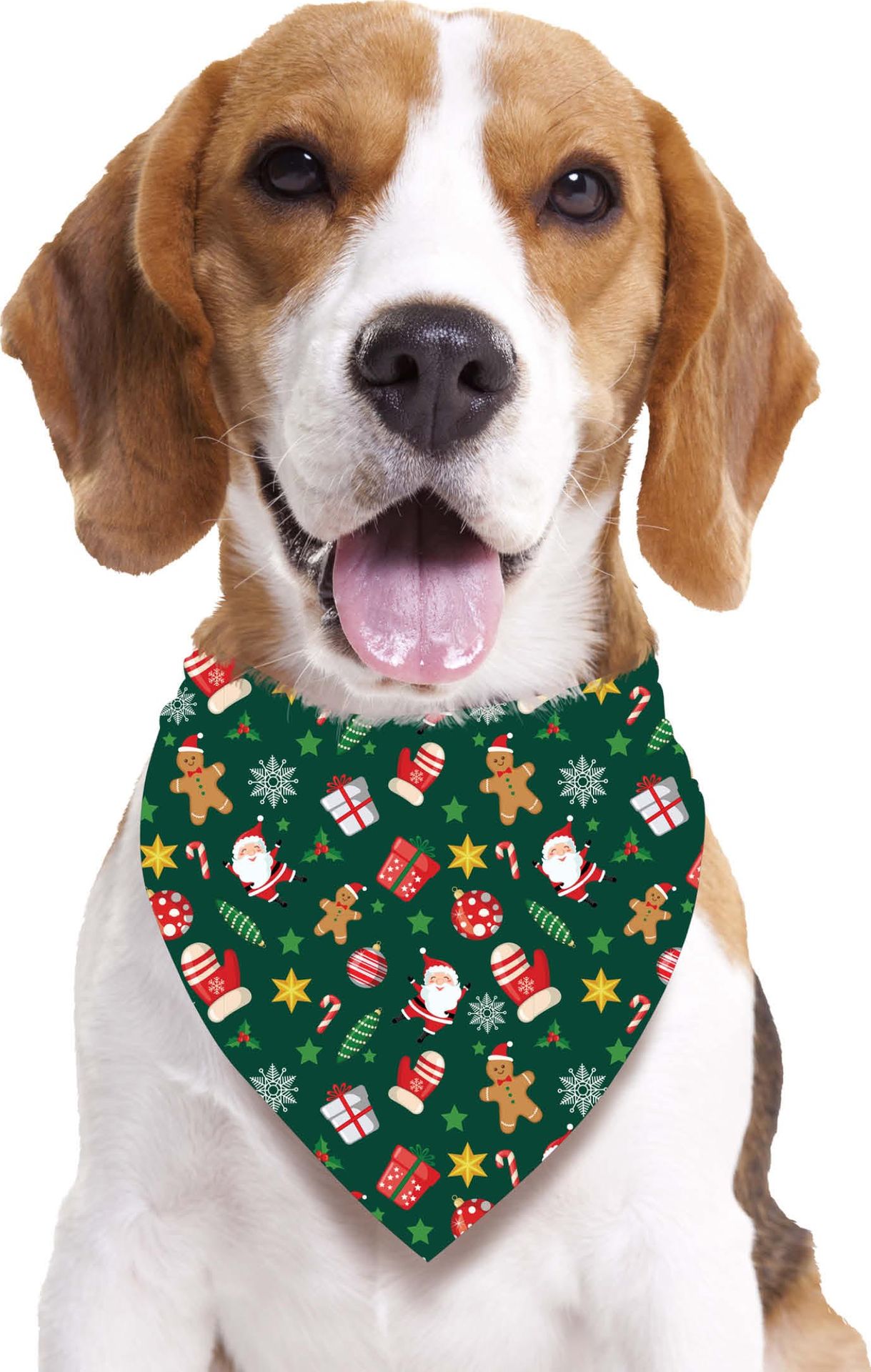 Kerstbandana voor honden groen