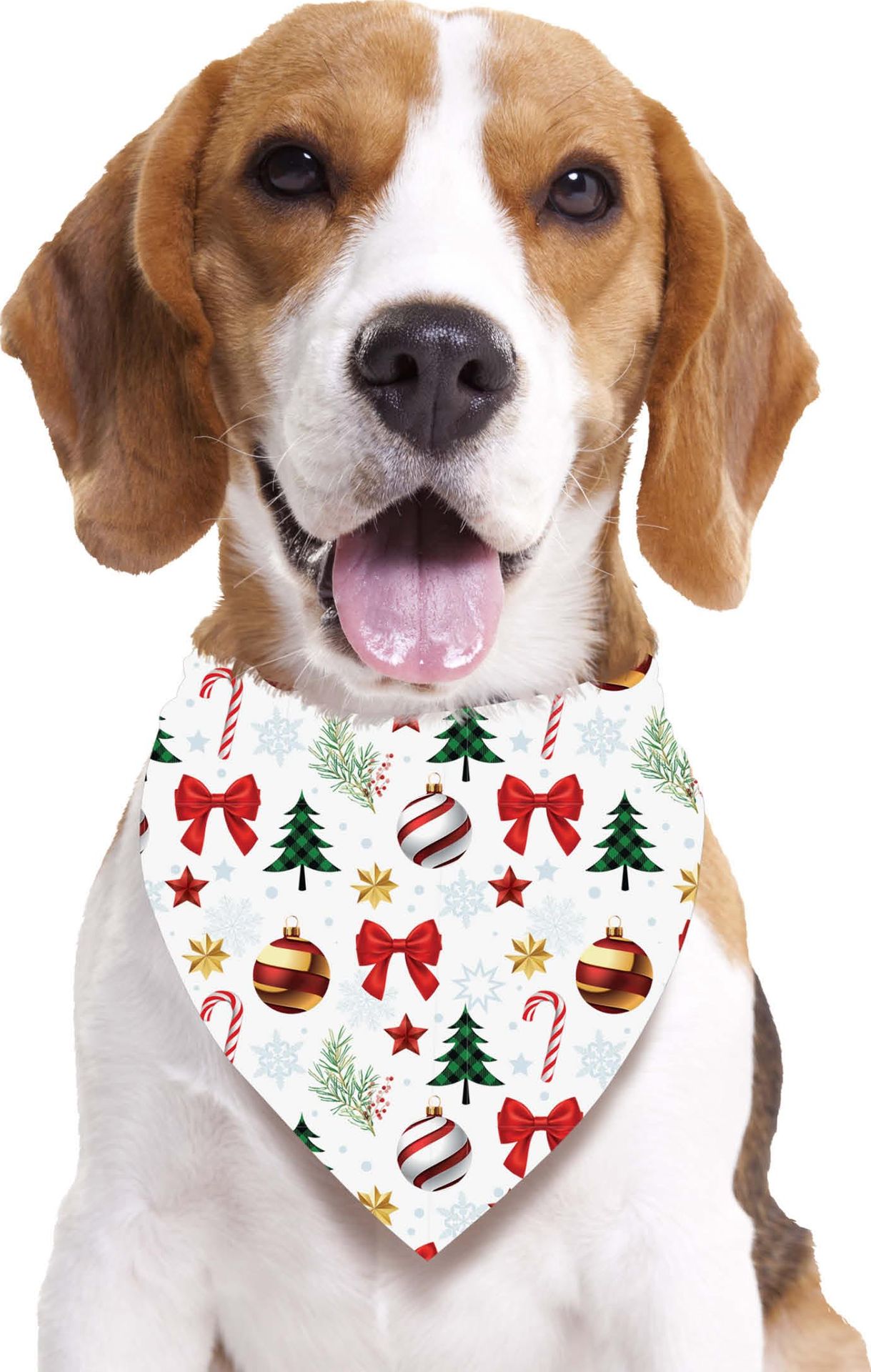 Kerstbandana voor honden wit