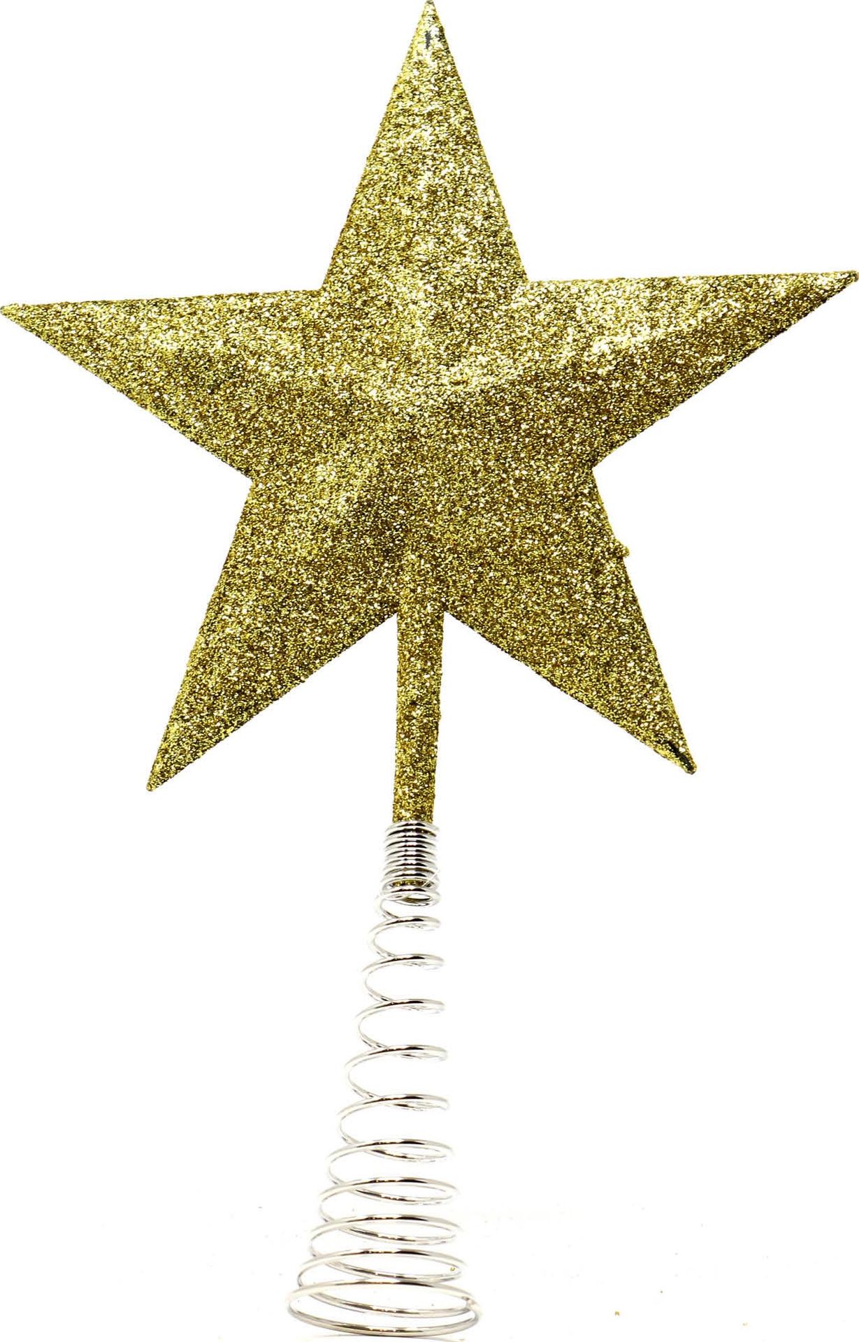 Kerstboom topper spiraal ster goud 23cm
