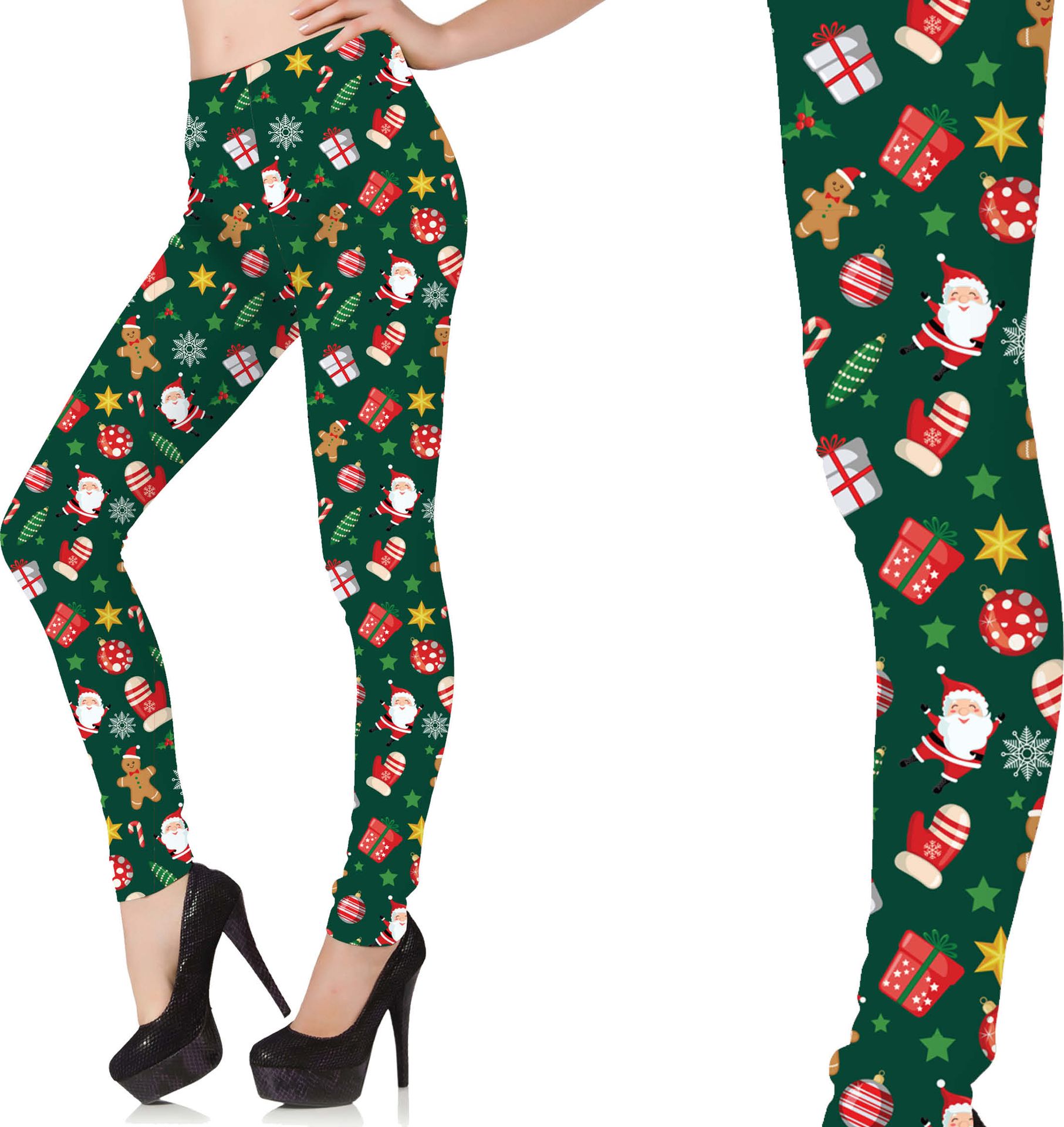 Kerstlegging met print dames groen fout