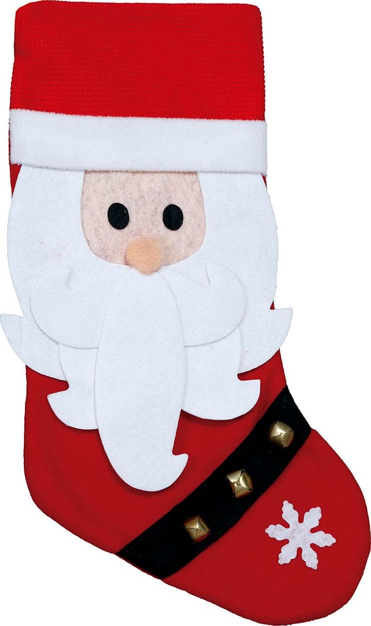 Kerstman kerstsok met jingle bells 48cm