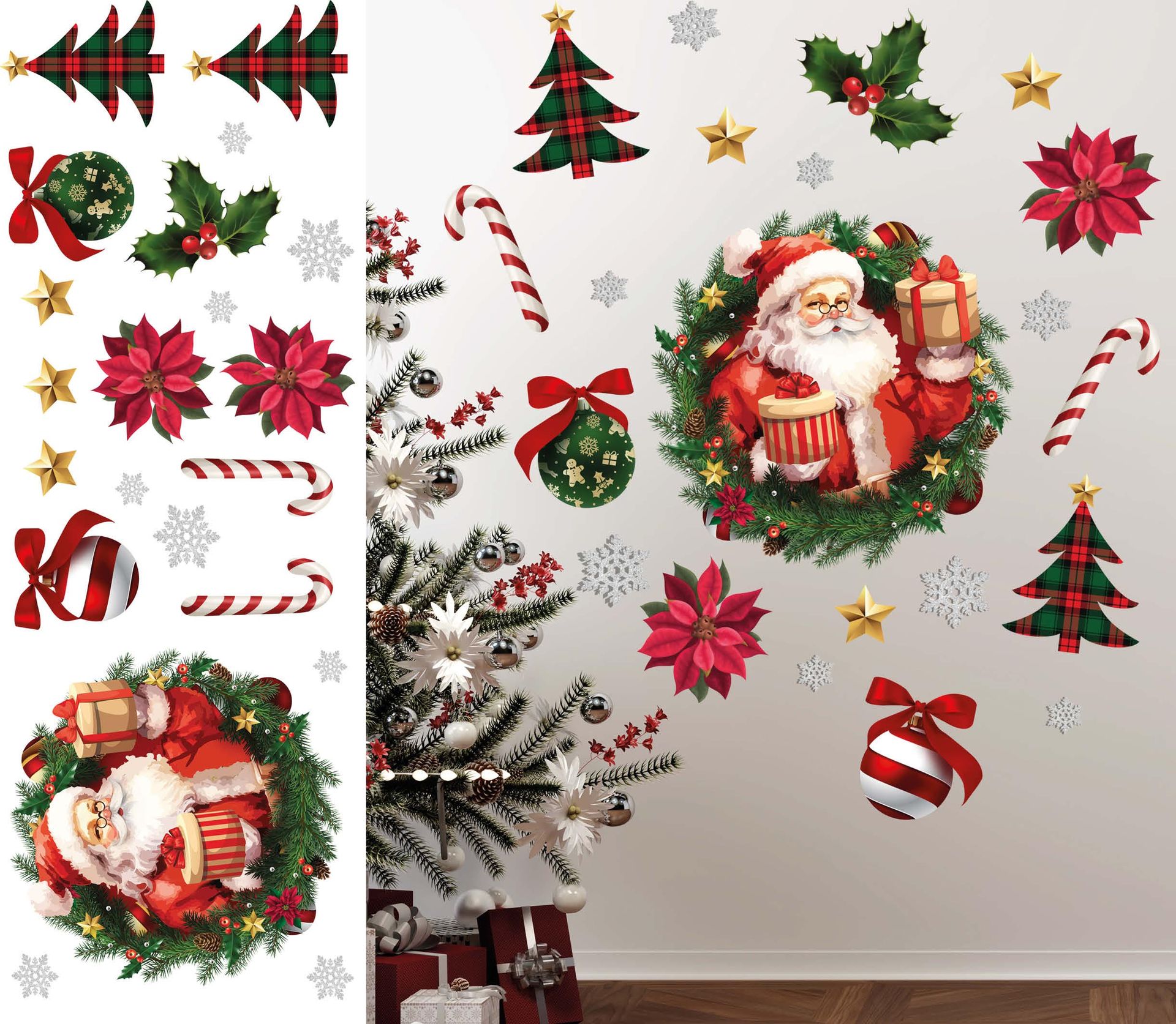 Kerstman klassiek muurstickers