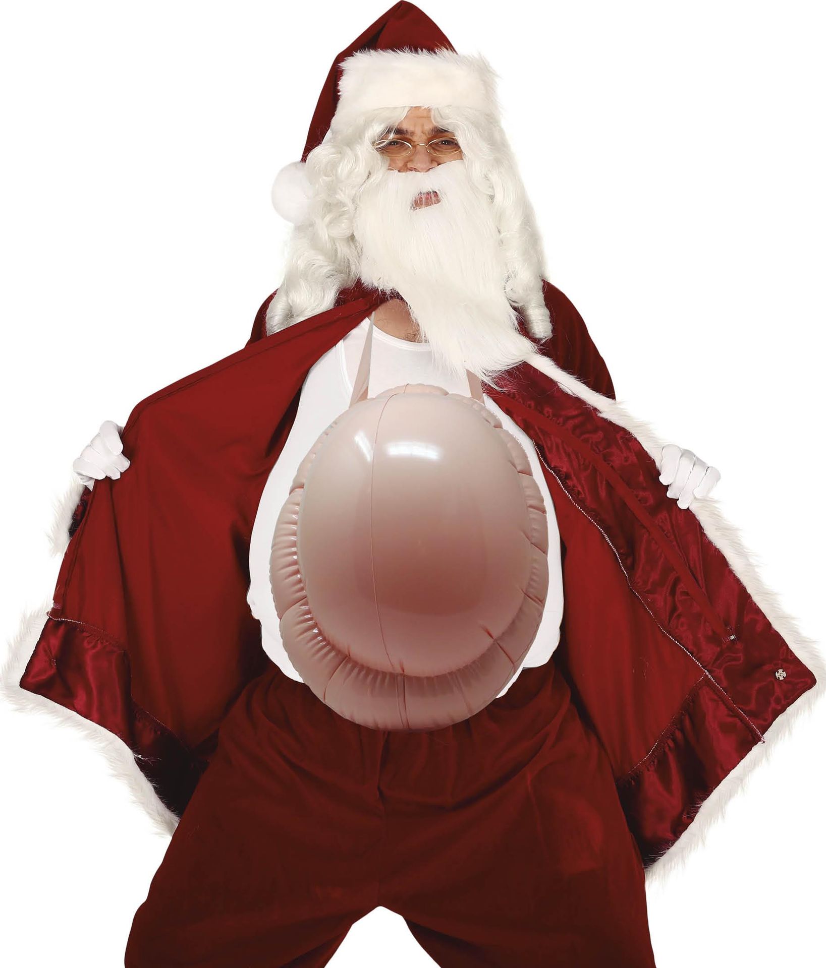 Kerstman opblaasbare nep buik