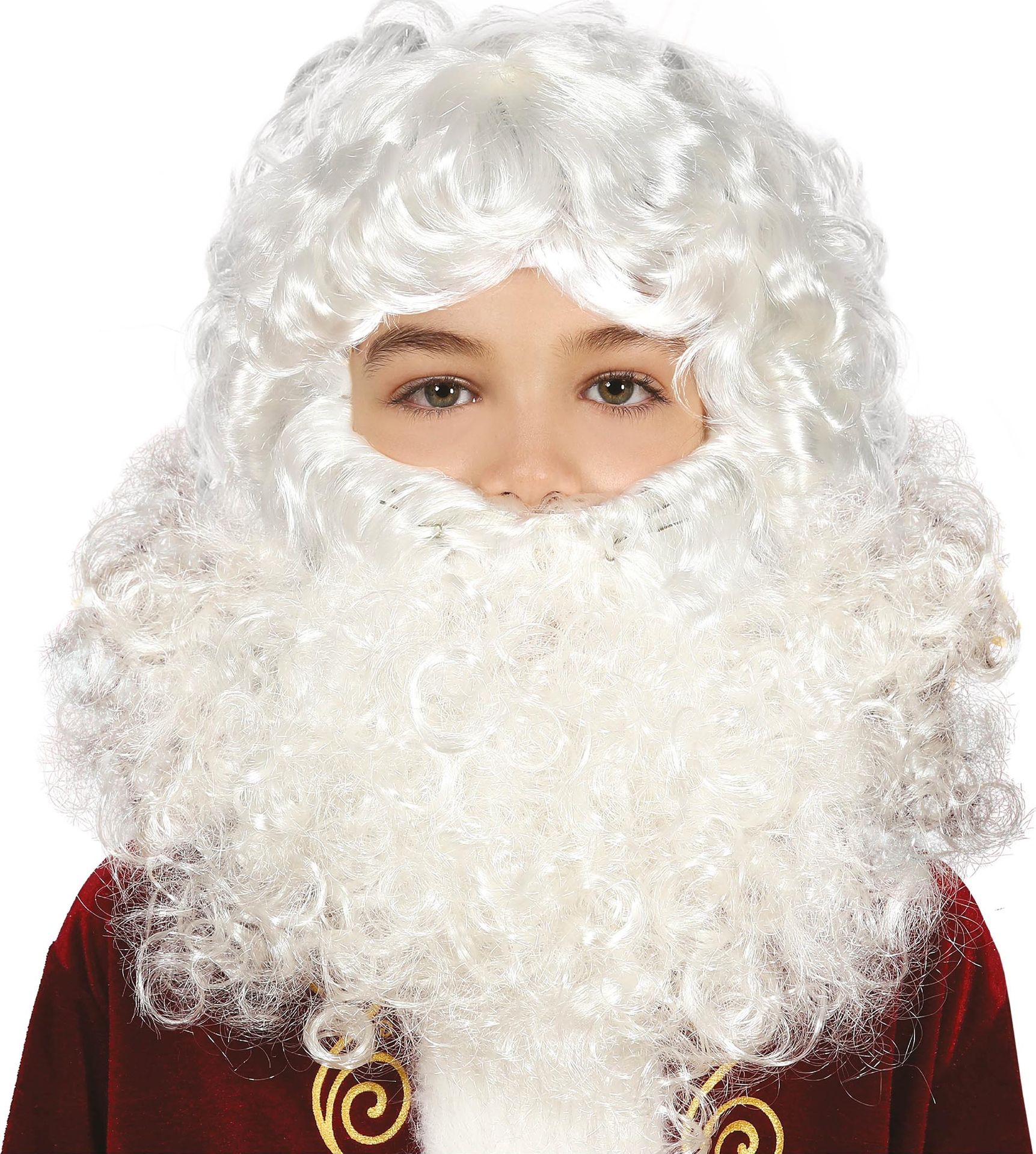 Kerstman pruik en baard kind