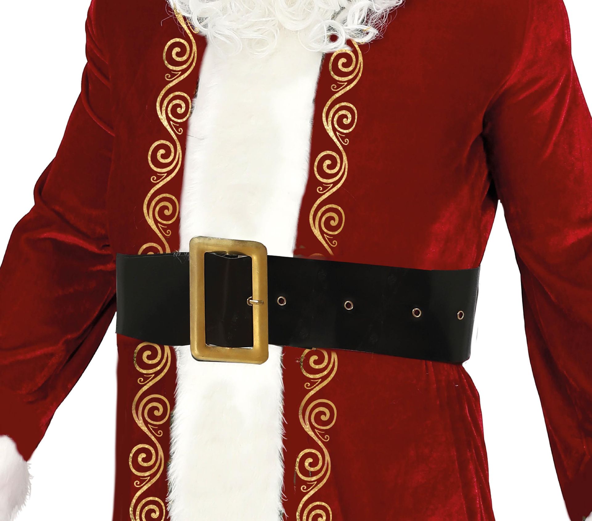 Kerstman riem zwart extra breed