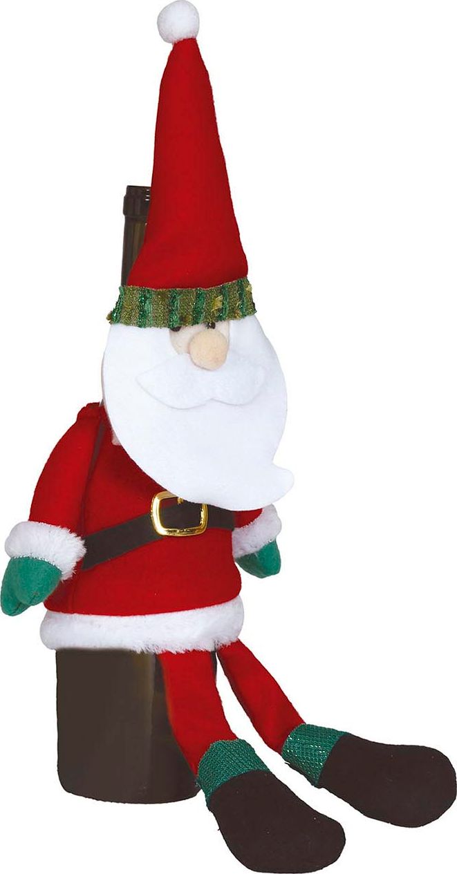 Kerstman wijnfles versiering 45cm