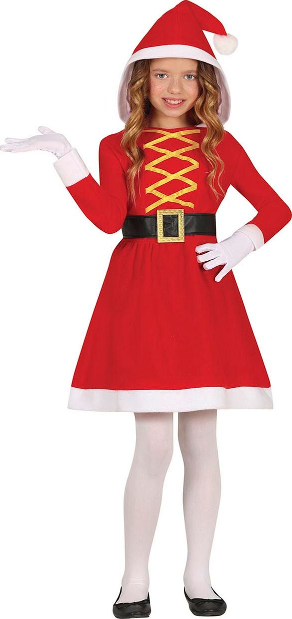 Kerstmeisje jurk met capuchon kind