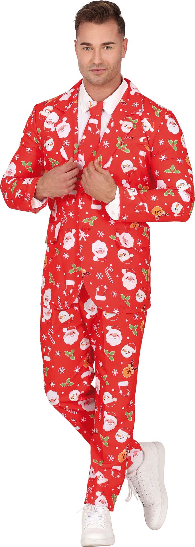 Kerstmis maatpak volwassenen rood
