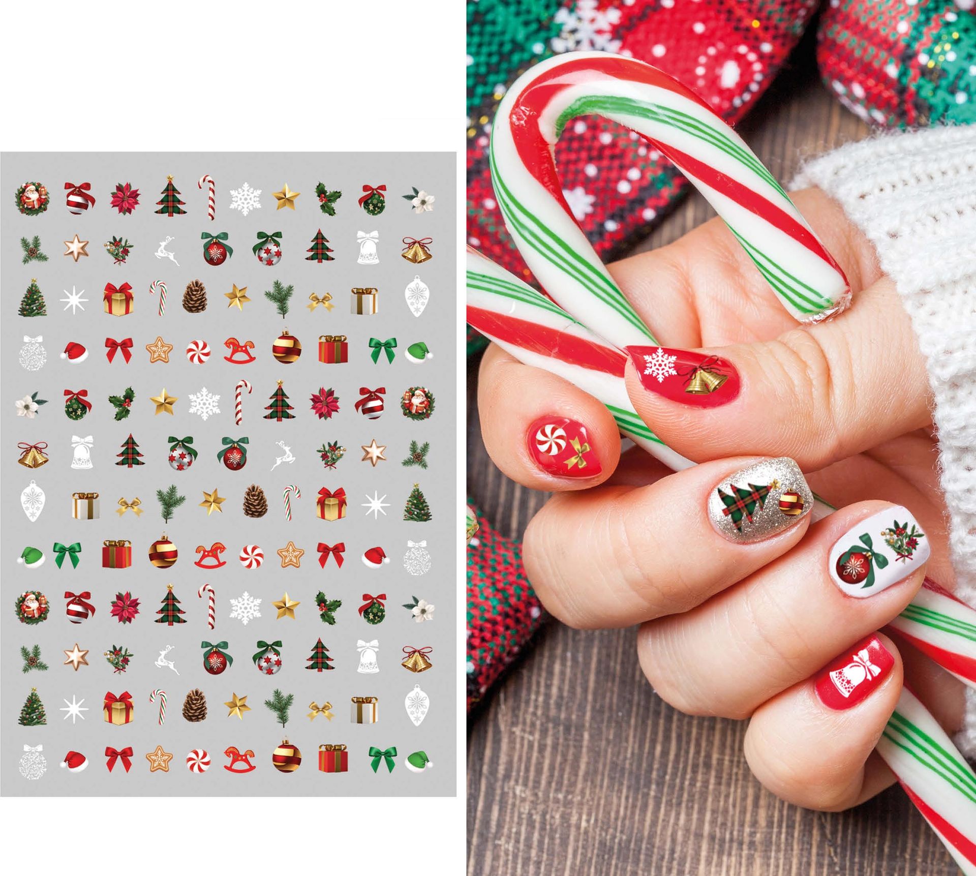 Kerstmis nagelstickers klassiek