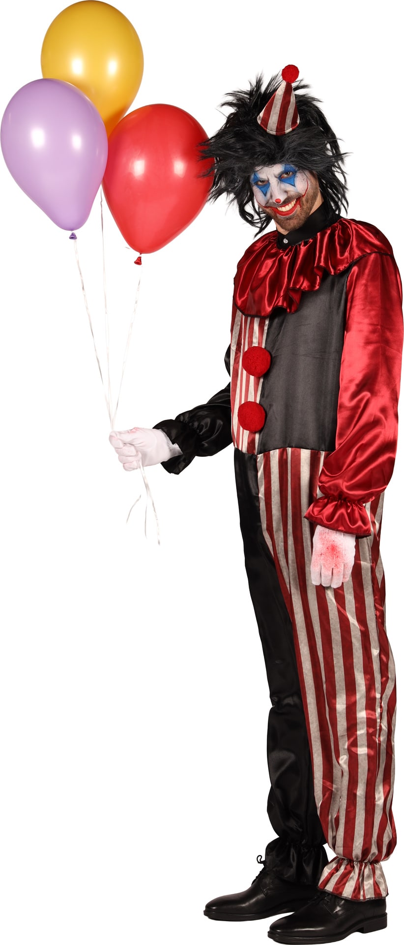 Killer Clown Jumpsuit Heren Rood Zwart Halloween