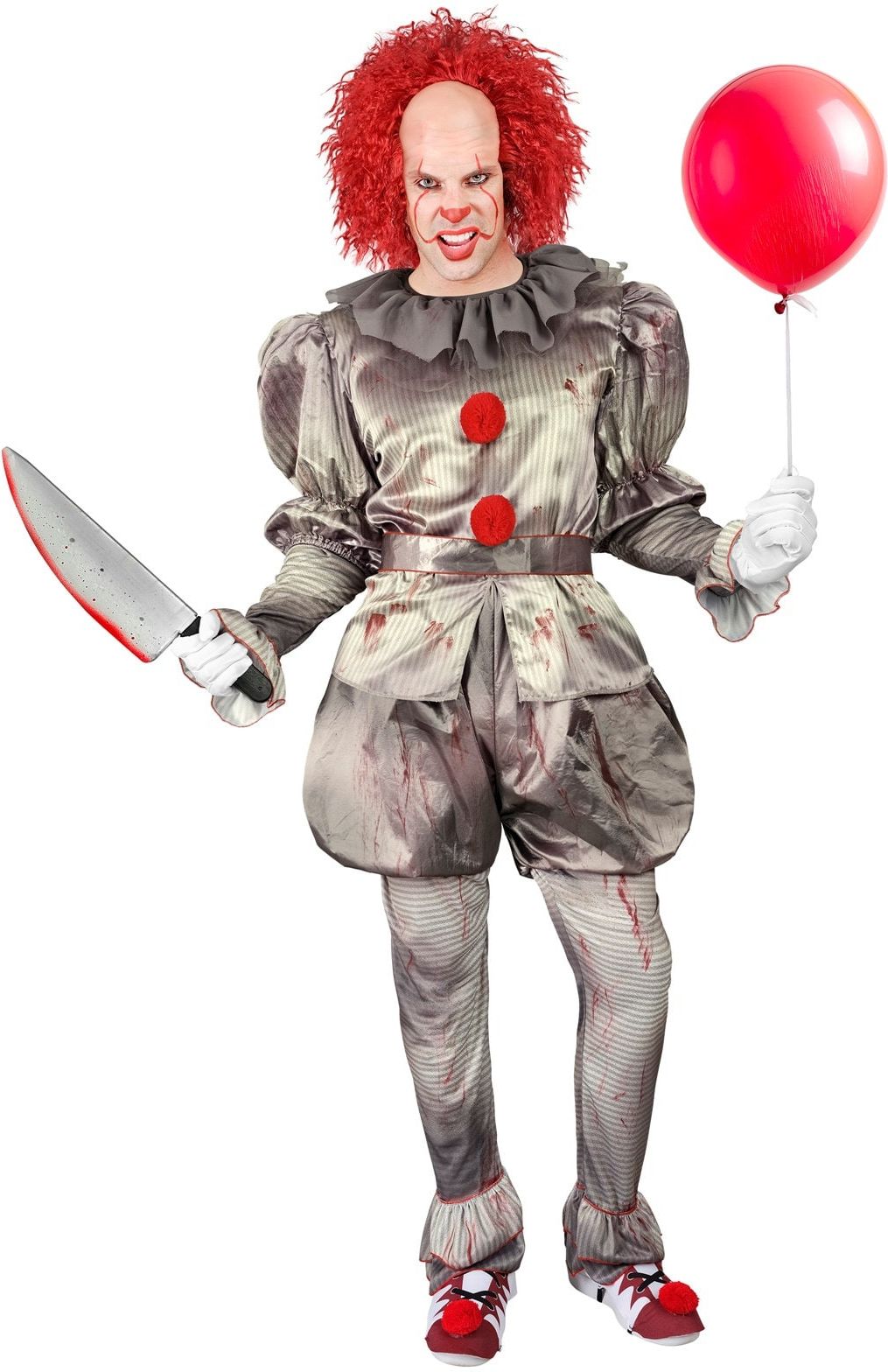 Killer Clown Pak Halloween Grijs Heren