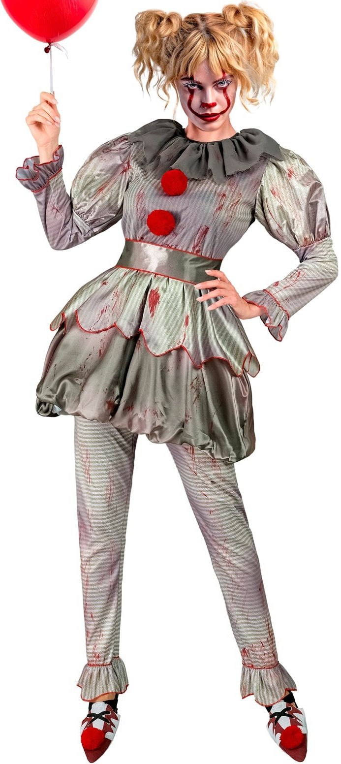 Killer Clown Pak Halloween Grijs Vrouwen
