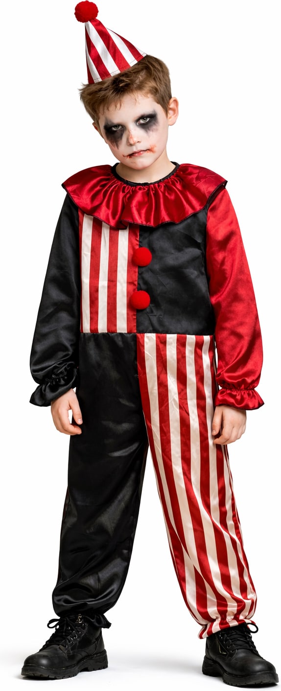 Killer Clown Pak Jongens Rood Zwart Halloween