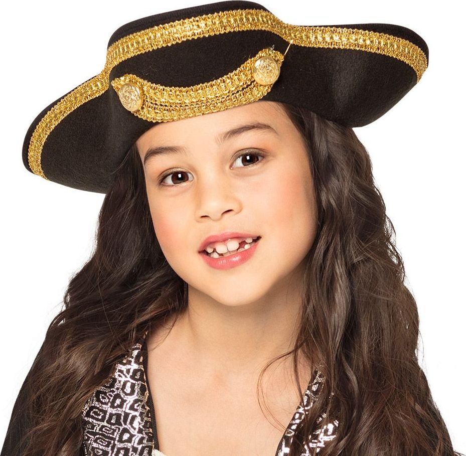 Kinder piratenhoed met gouden details