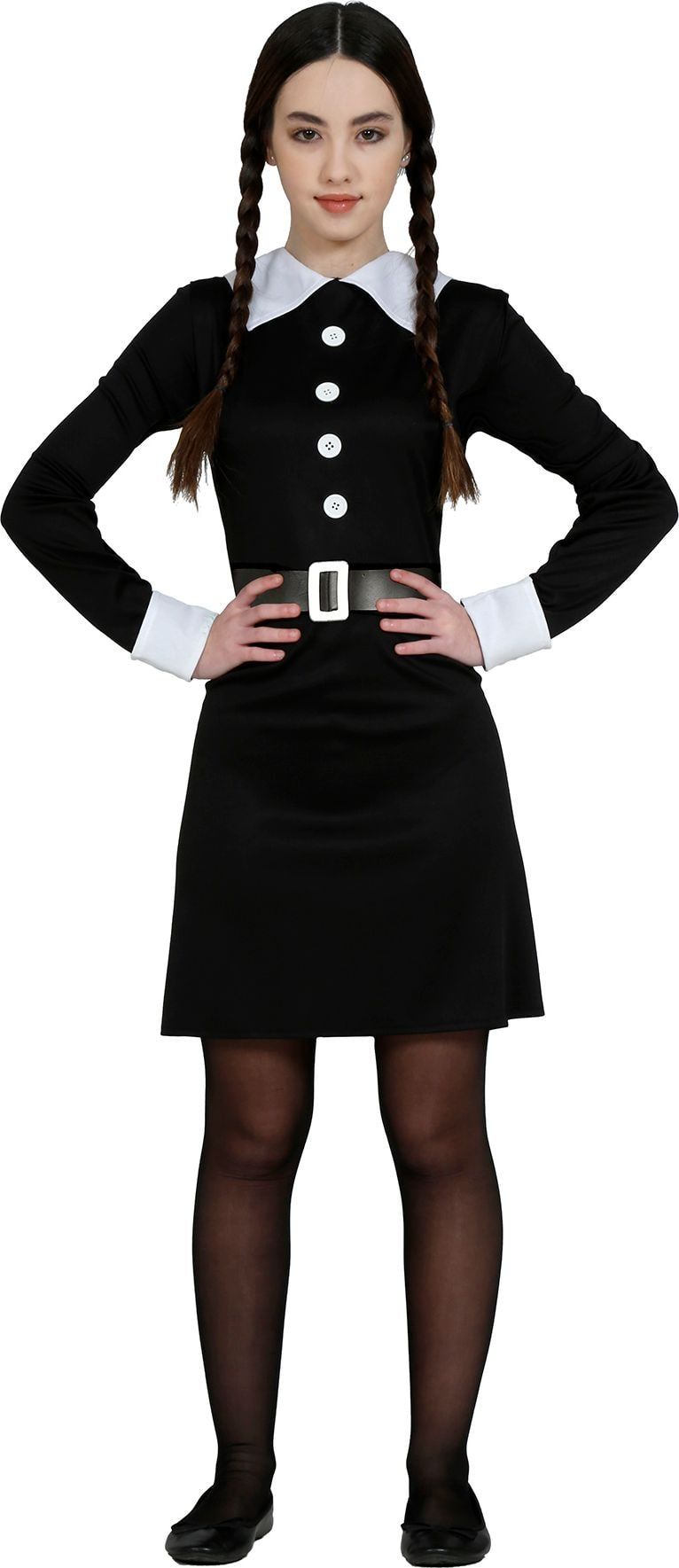 Klassiek Wednesday Addams Outfit Kind 14-16 Jaar