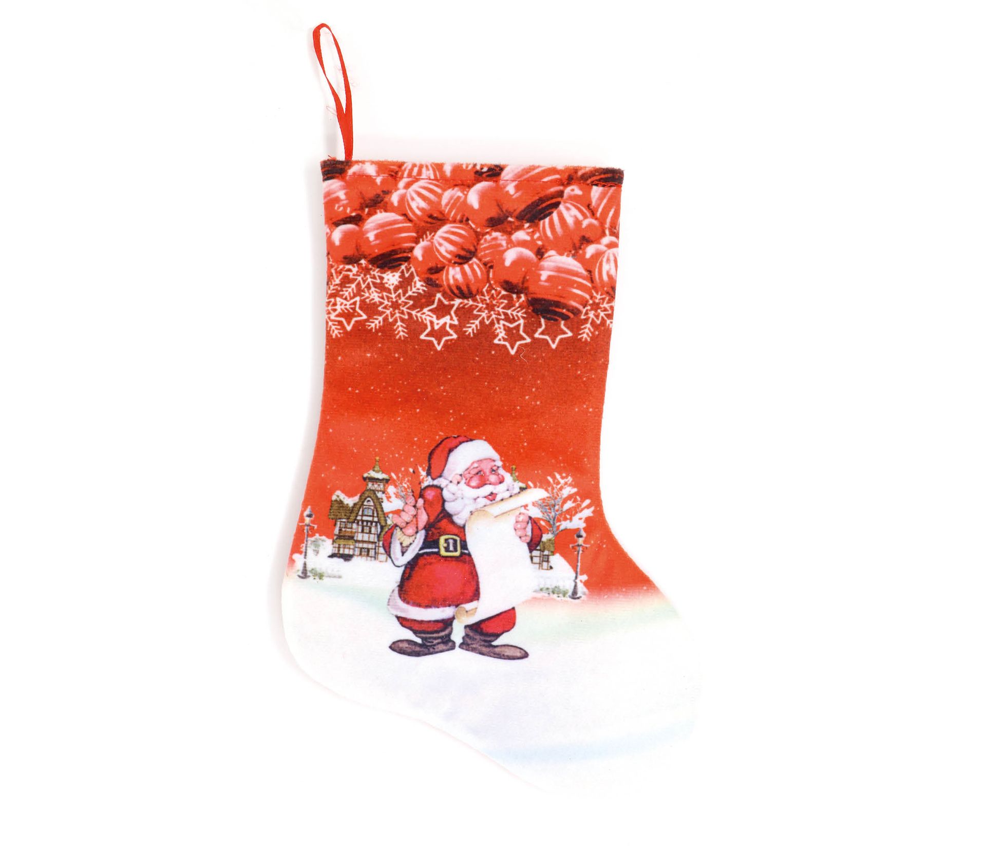 Klassieke kerstcadeau sok 26cm kerstman