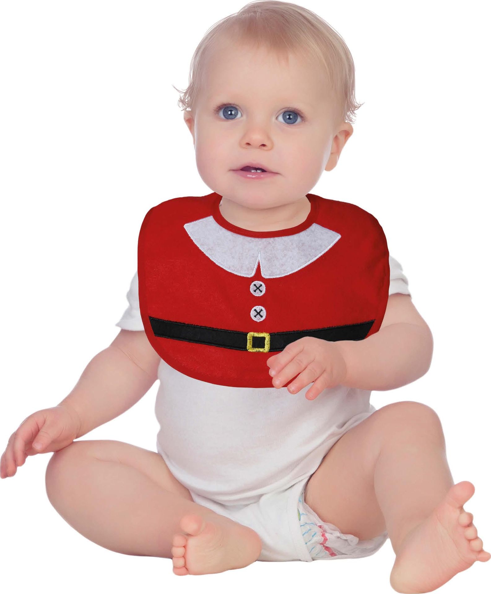 Klassieke rode kerstman baby slabbetje