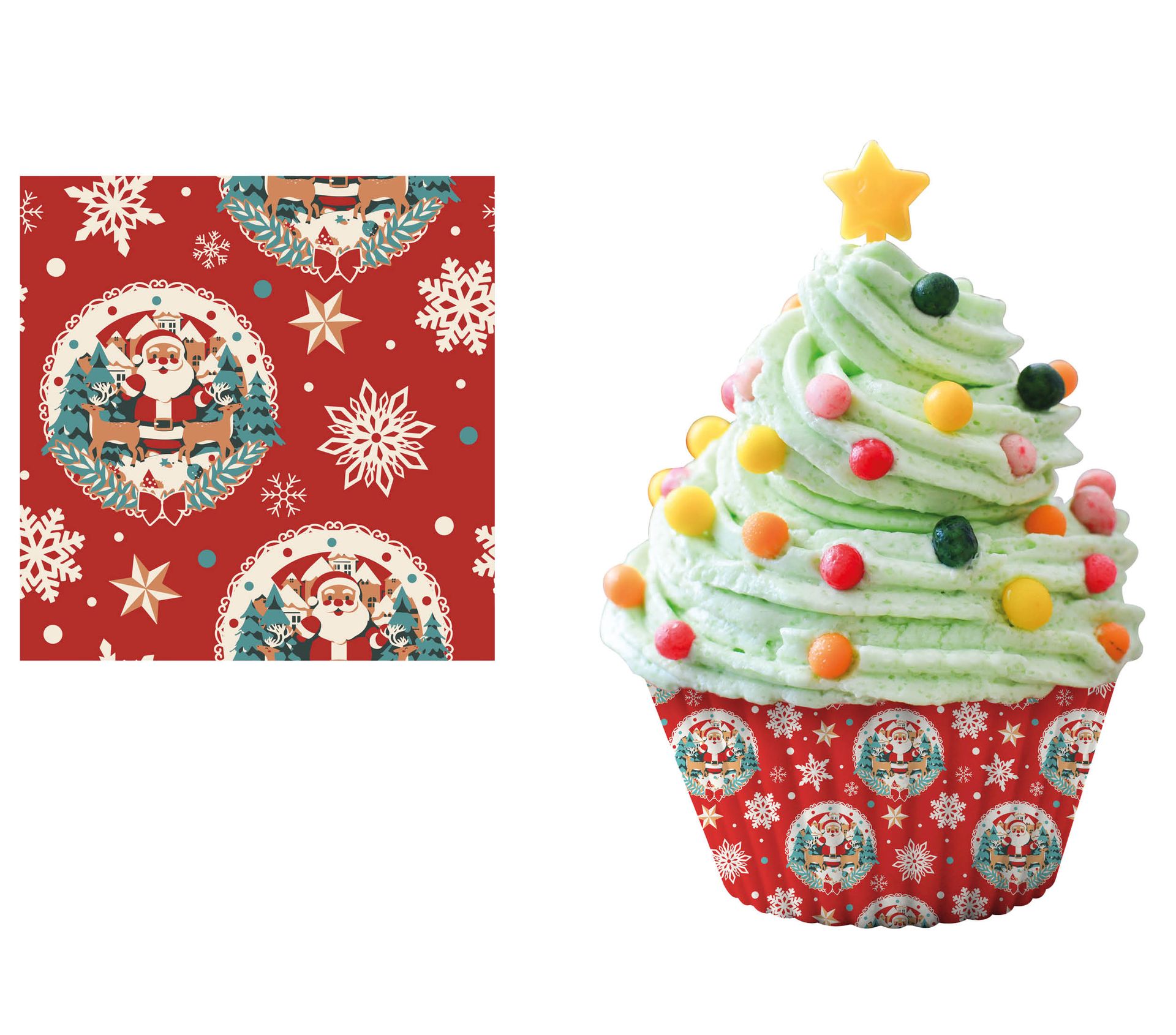 Klassieke rode kerstman muffinvormpjes 50 stuks