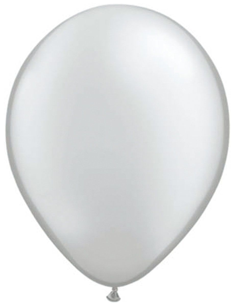 Kleine pearl metallic silver basic ballonnen 100 stuks