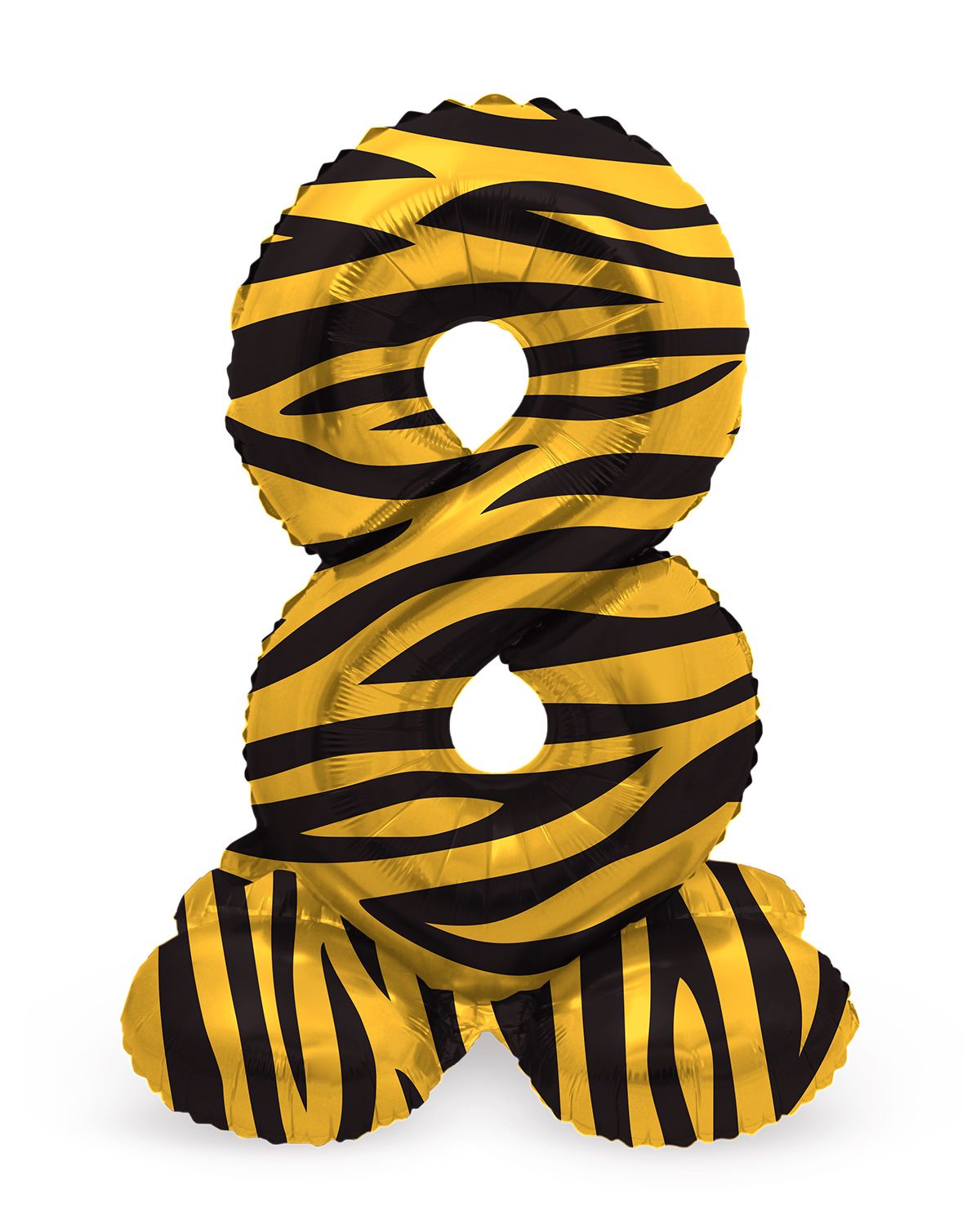 Kleine tijger print cijfer 8 staande folieballon