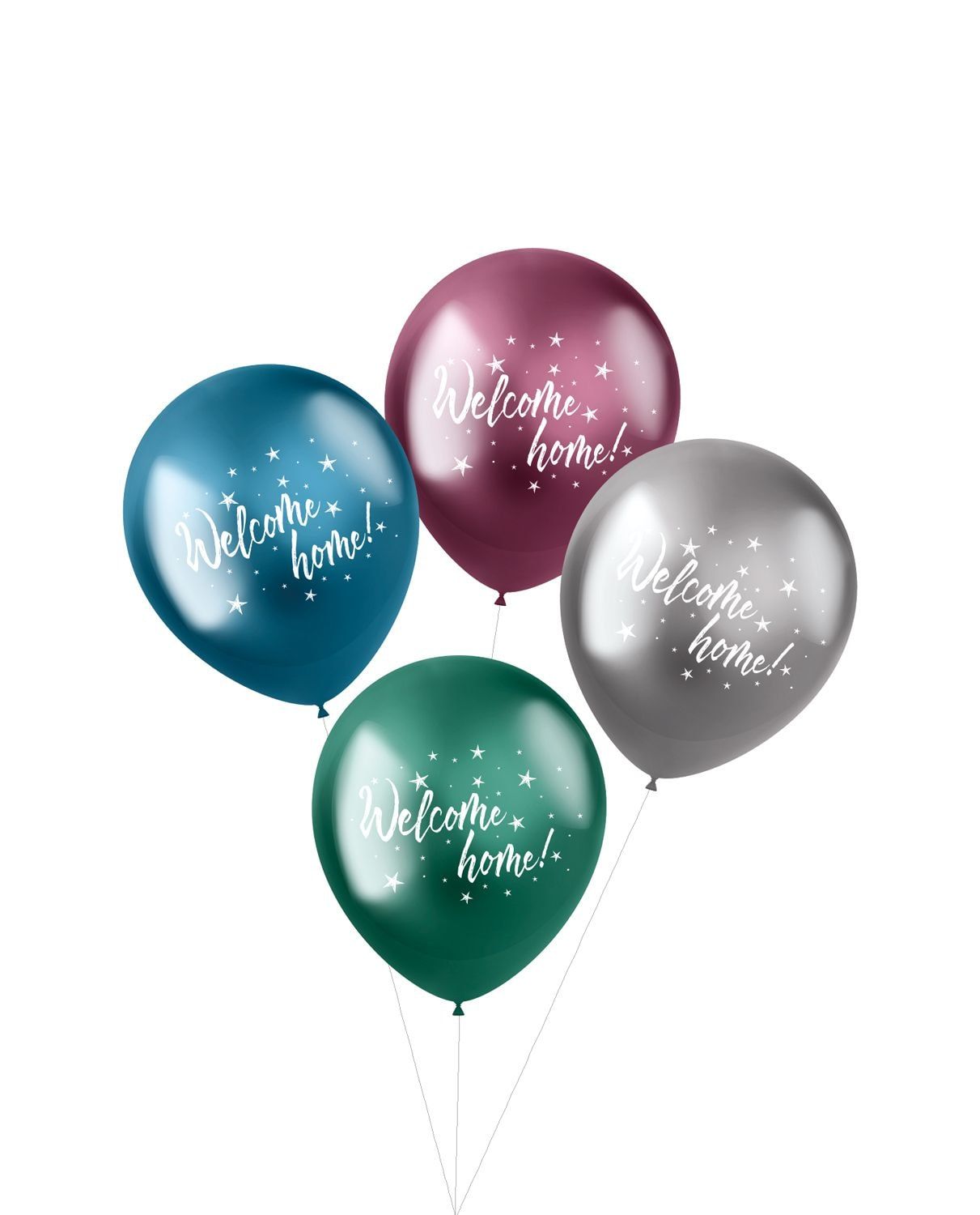 Kleuren shimmer ballonnen Welcome home