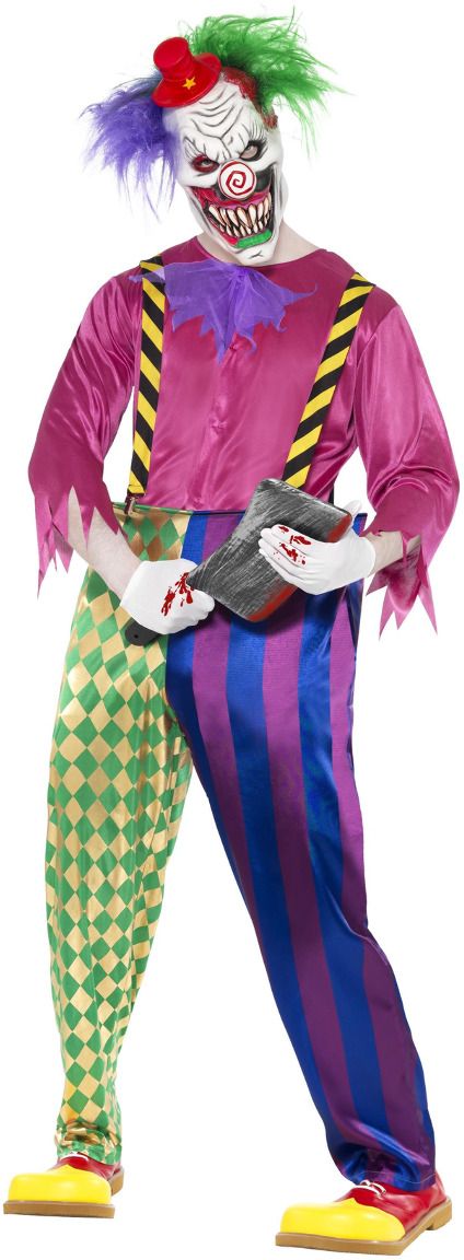 Kleurige killer clown outfit