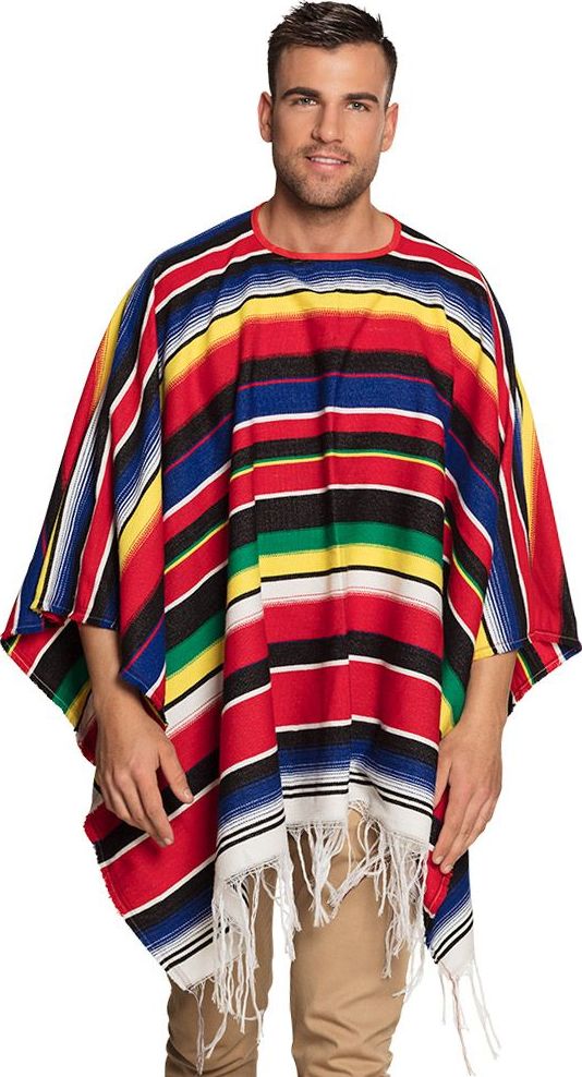 Kleurige mexicaanse poncho gestreept