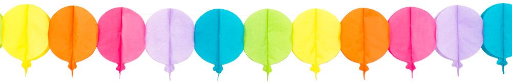 Kleurige papieren slinger ballonnen