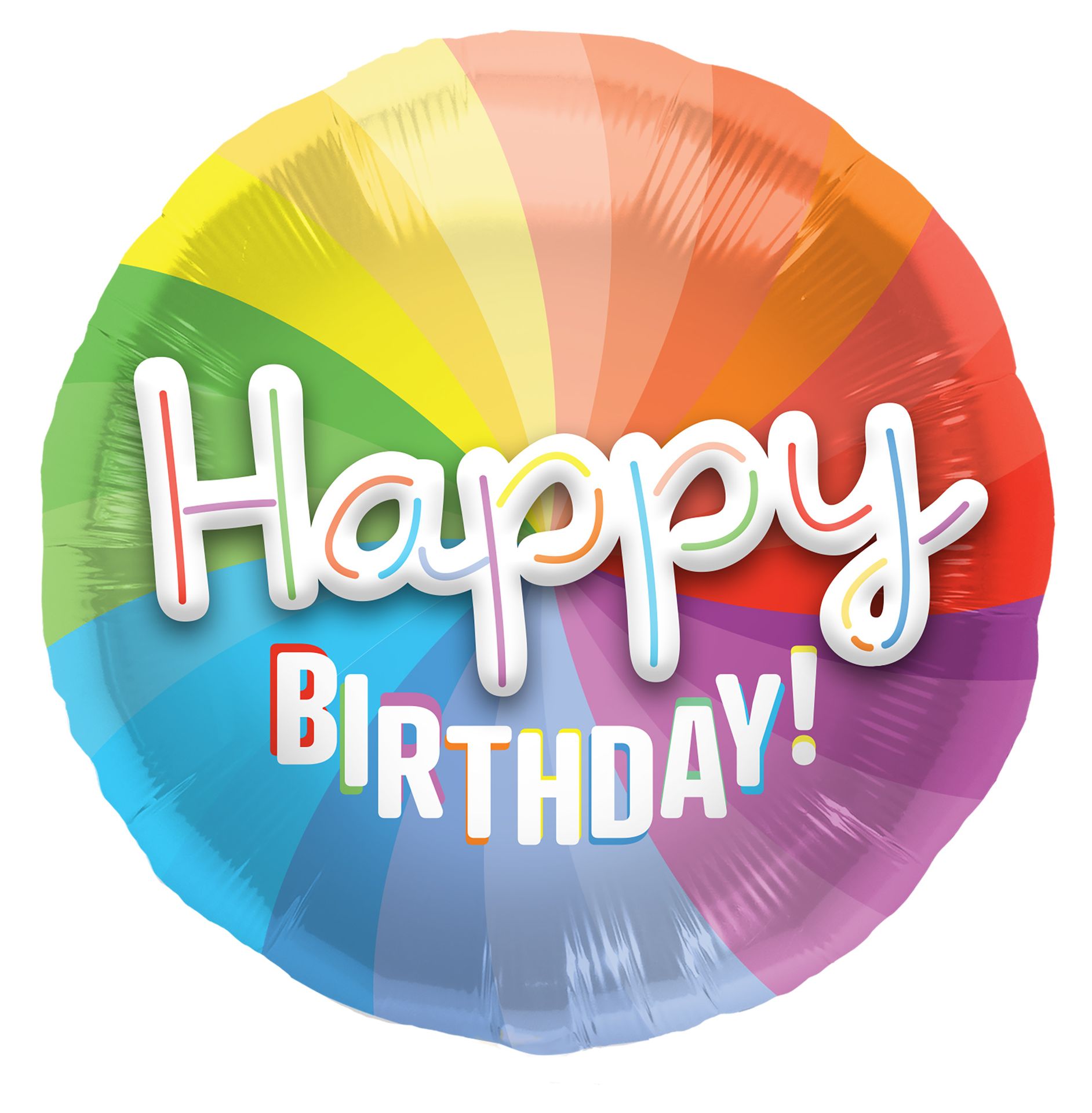 Kleurrijke 3D happy Birthday folieballon
