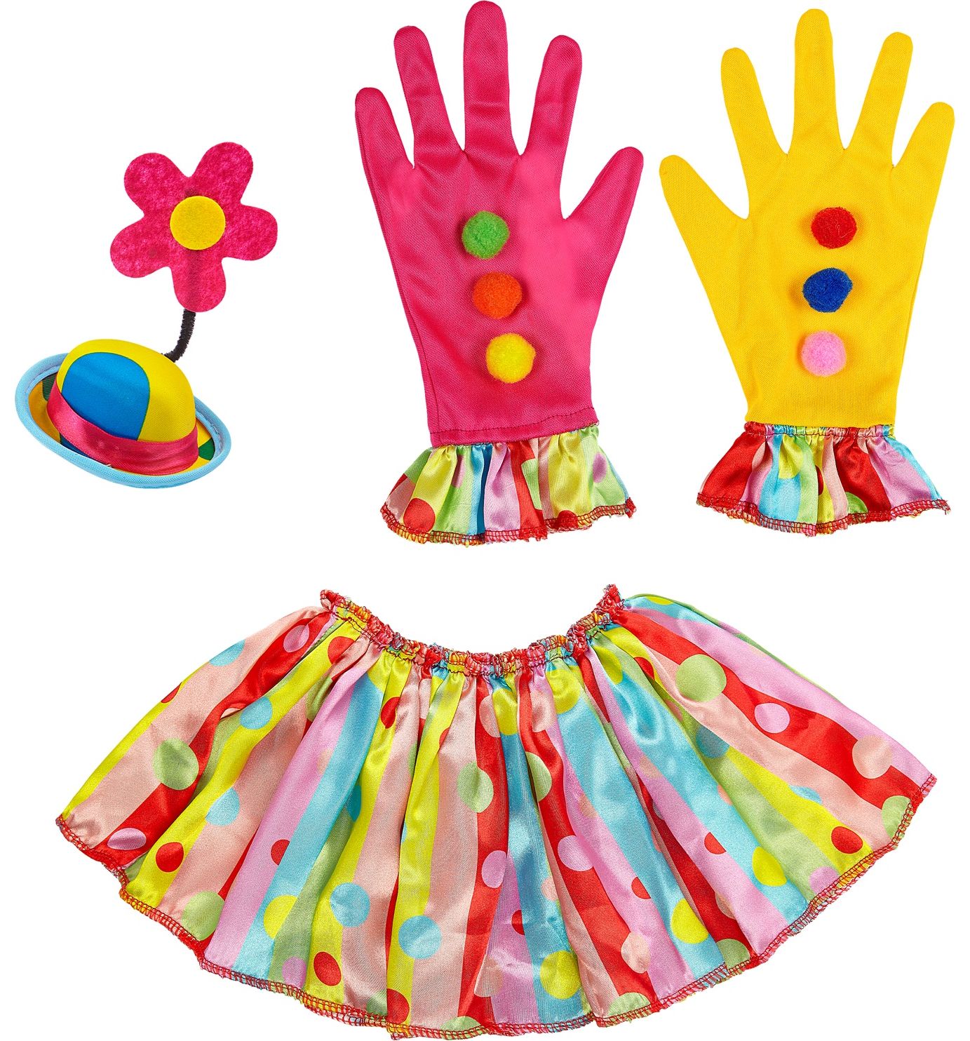 Kleurrijke accessoire set clown