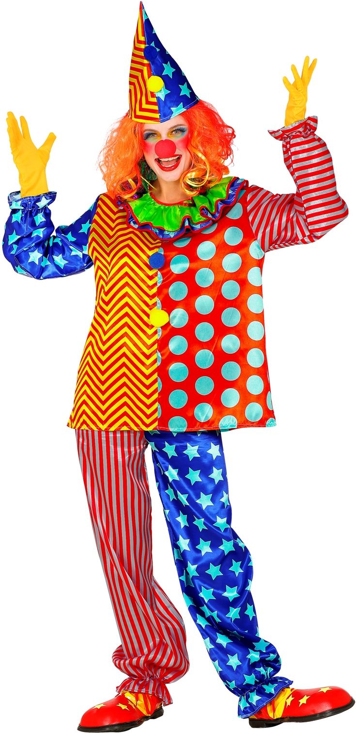 Kleurrijke clown outfit volwassenen