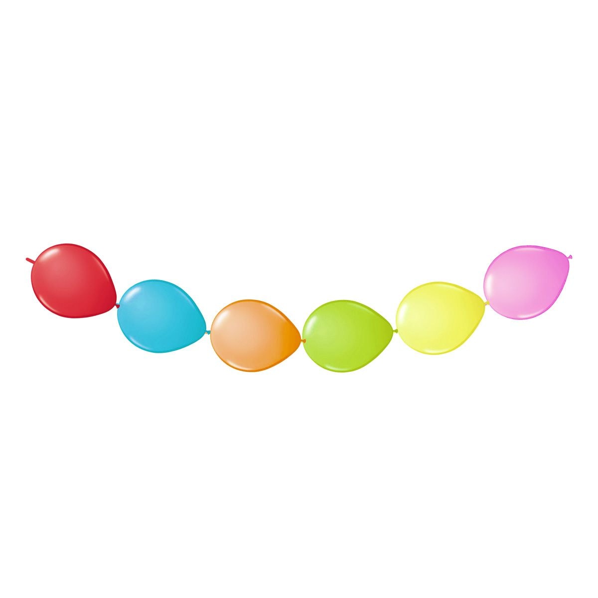 Kleurrijke knoopballonnen ballonslinger 6 stuks