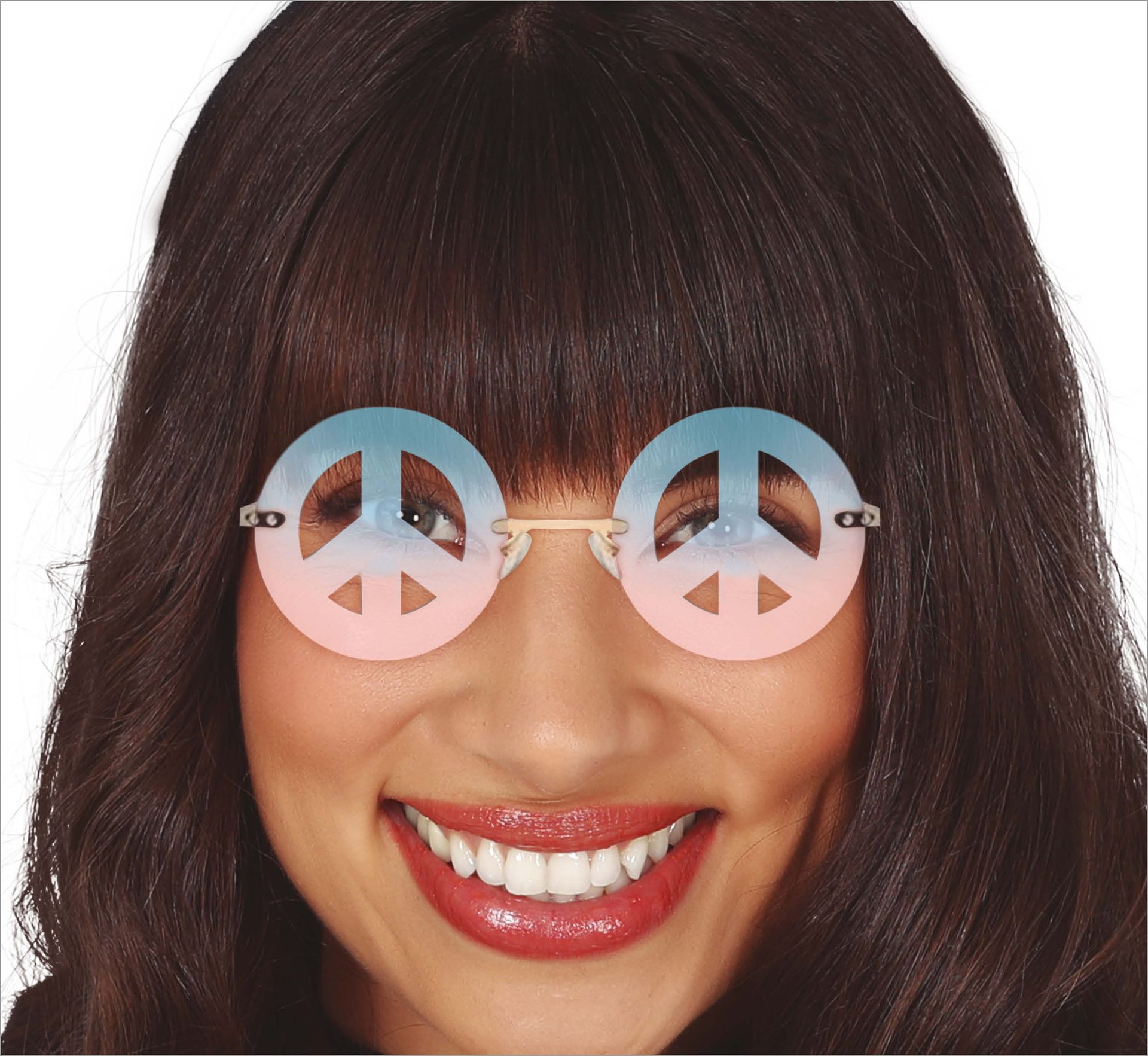 Kleurrijke Peace Hippie Bril