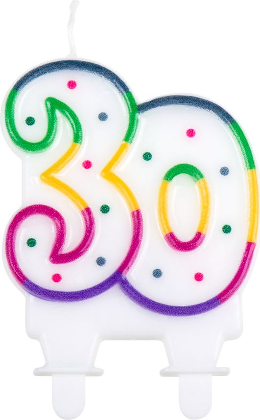 Kleurrijke verjaardagskaars 30