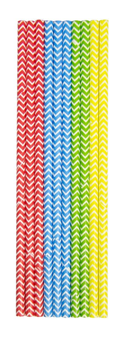 Kleurrijke zigzag rietjes papier 10 stuks