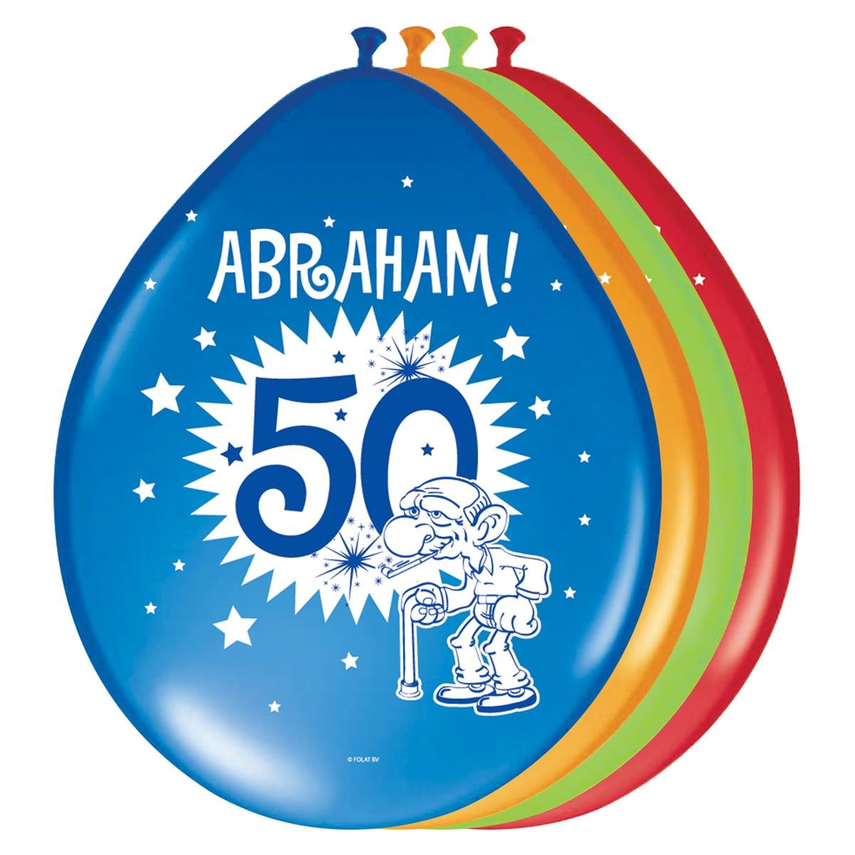Knalfeest abraham 50 jaar ballonnen 8 stuks