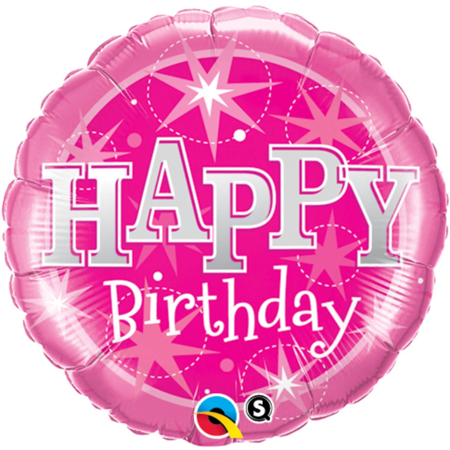 Knalroze happy Birthday folieballon