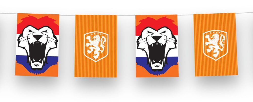 KNVB oranje leeuwen vlaggenlijn 3 meter