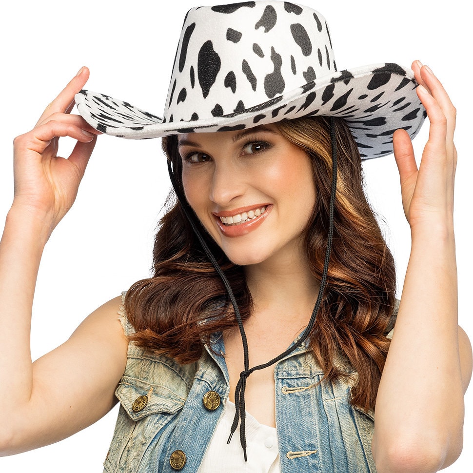 Koe Festival Cowboyhoed Zwart Wit
