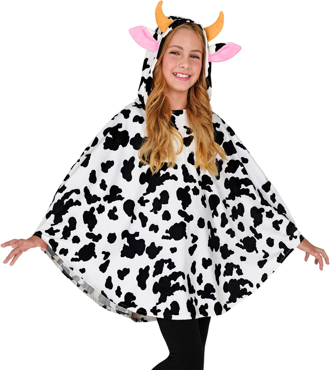 Koeien poncho met capuchon meisjes