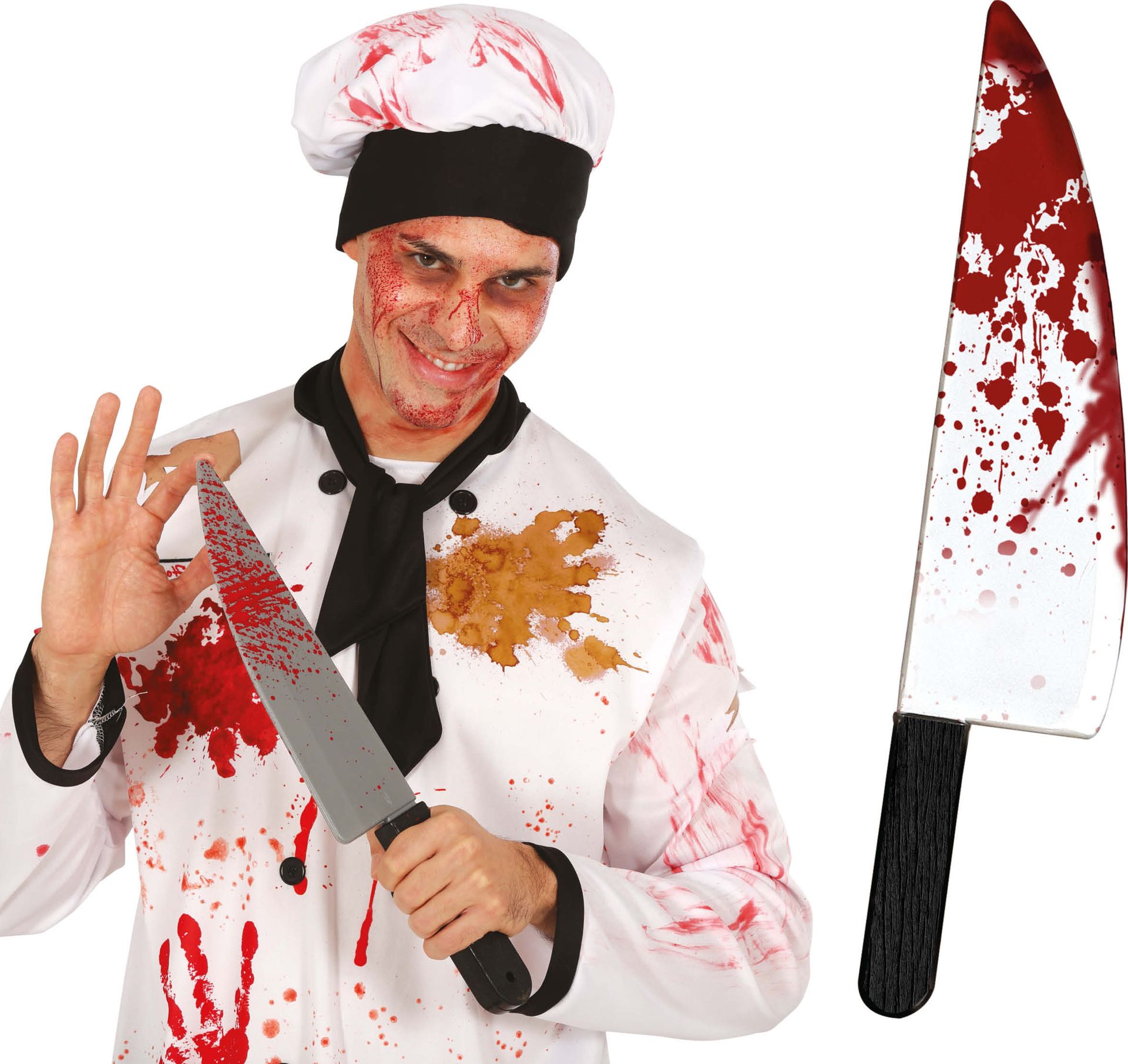 Koksmes met bloed 42 cm halloween