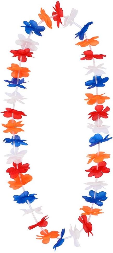 Koningsdag hawaii slinger oranje rood wit blauw