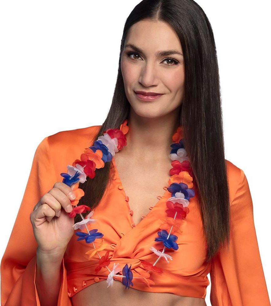 Koningsdag hawaii slinger oranje rood wit blauw