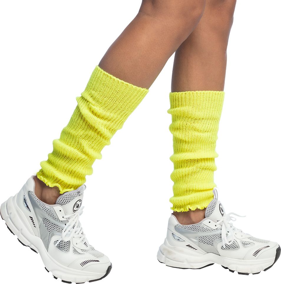 Korte beenwarmers neon geel