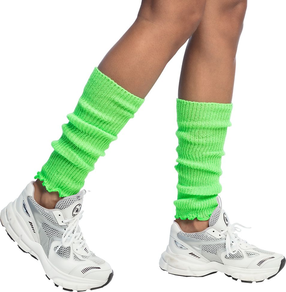 Korte beenwarmers neon groen