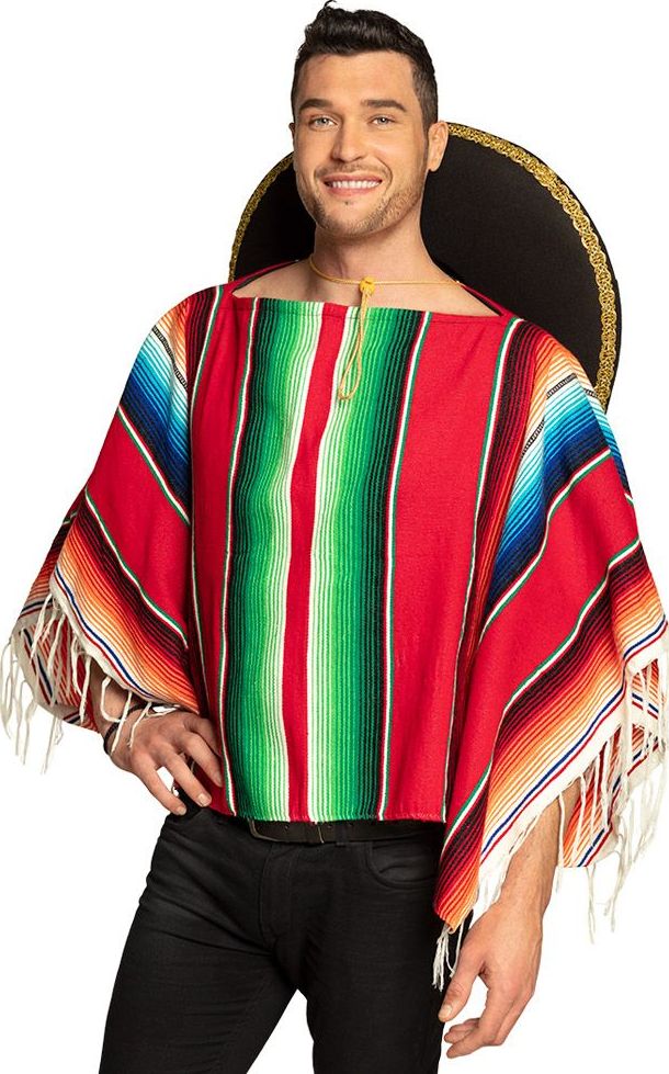 Korte mexicaanse poncho kleurrijk
