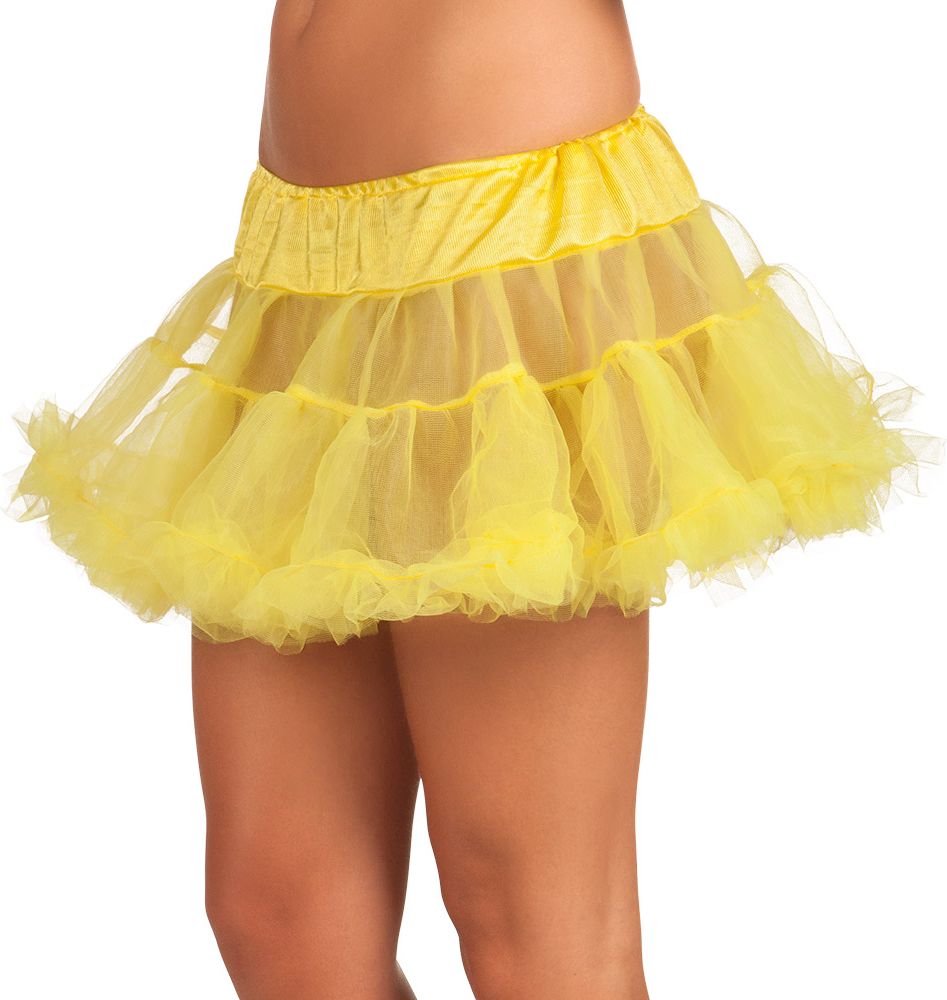 Korte petticoat dames geel