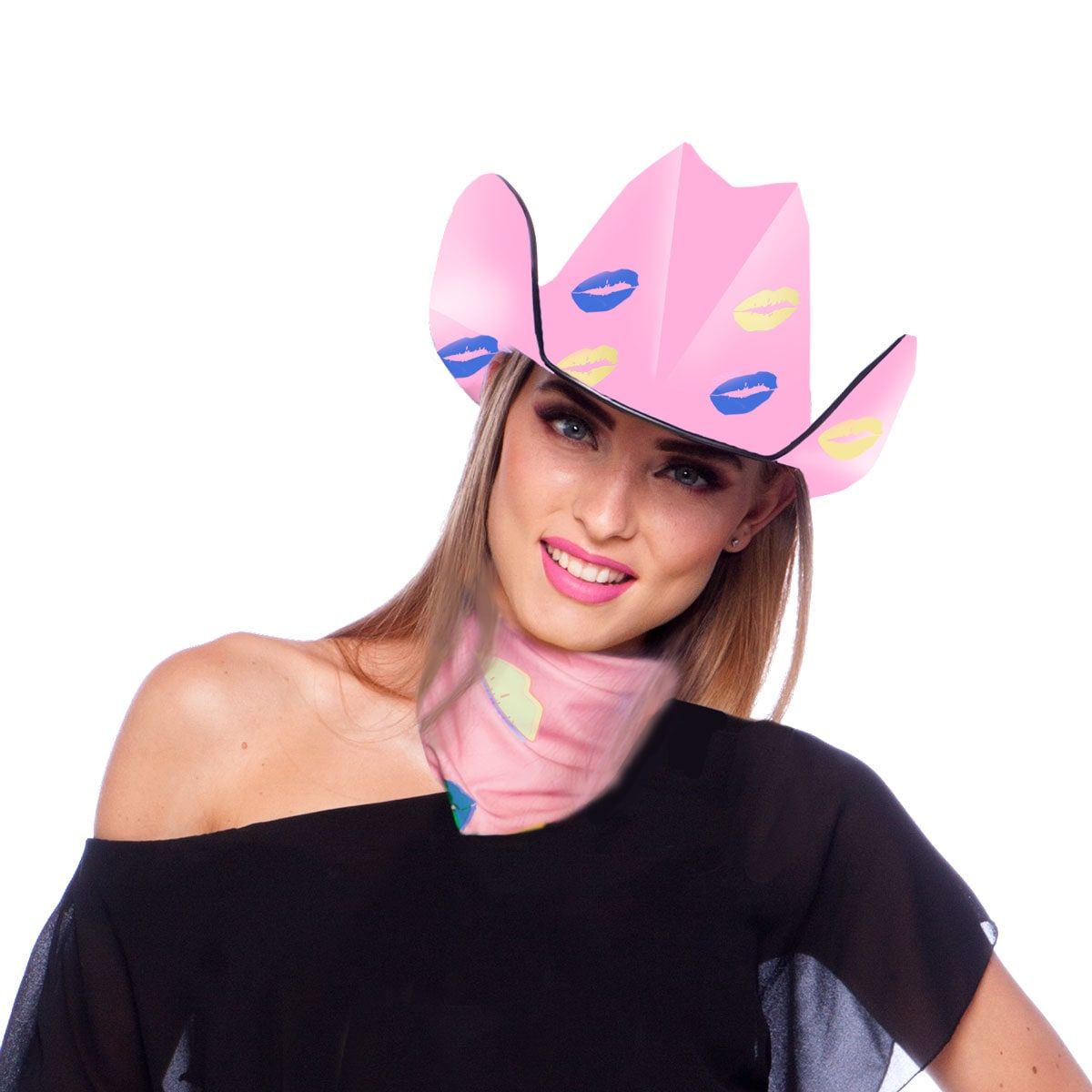 Kusjes roze cowboyhoed