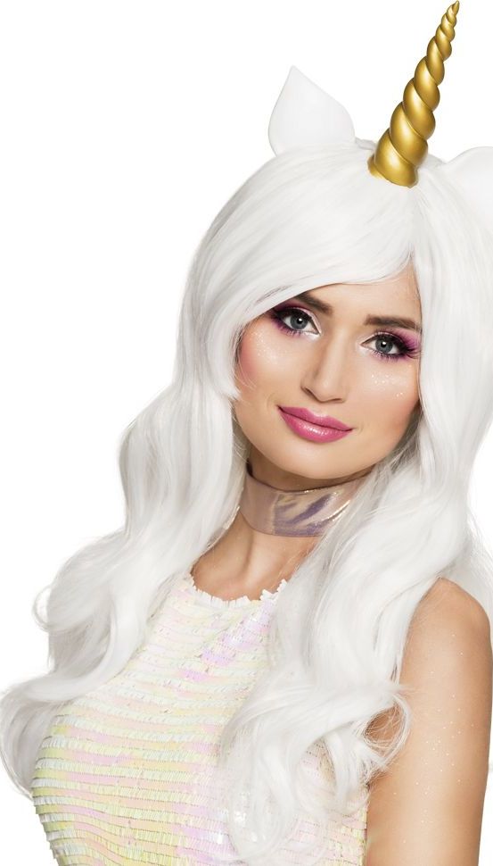 Lange Eenhoorn Pruik Sunshine