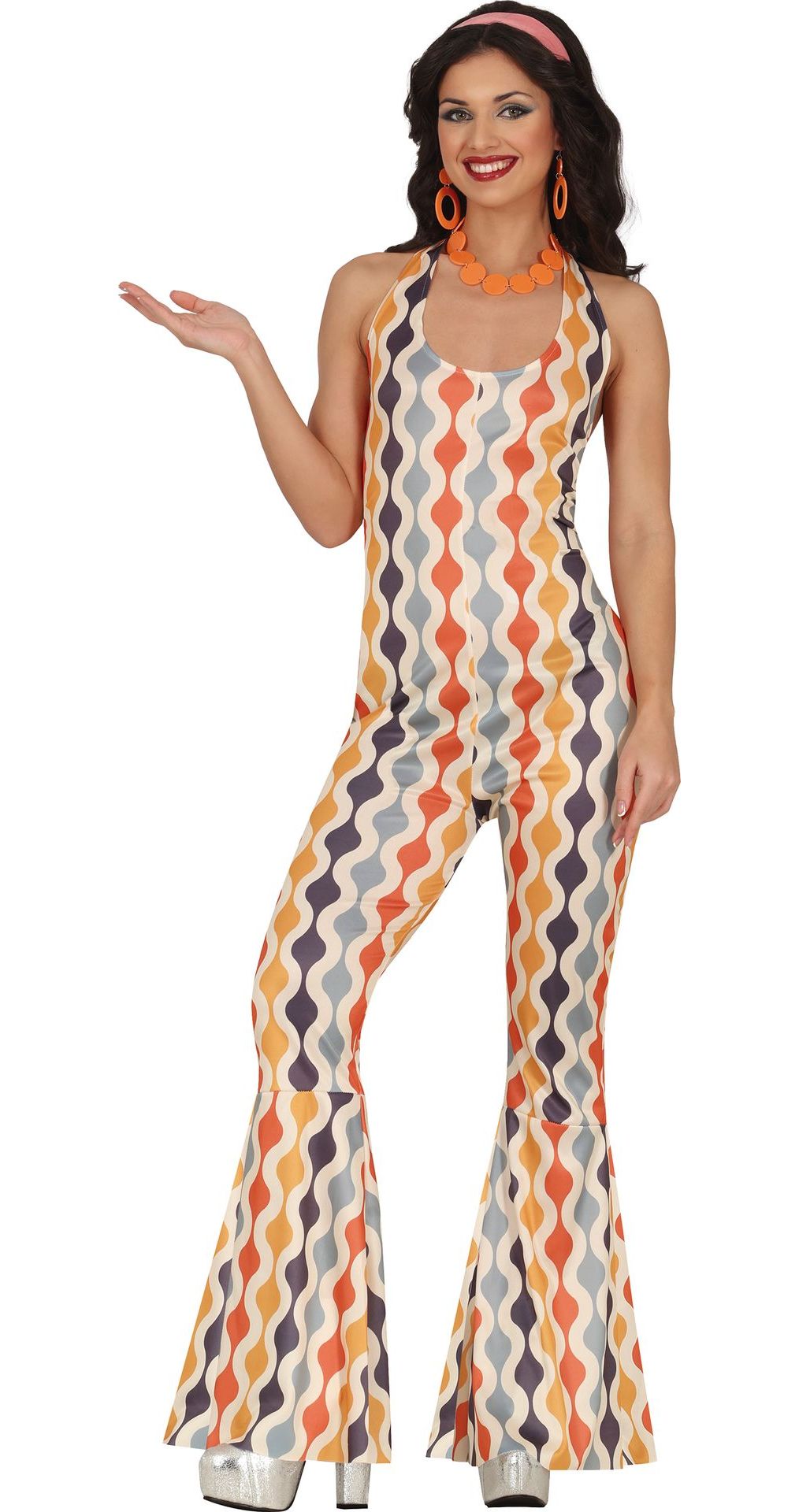 Lange Multicolor Disco Jurk Dames